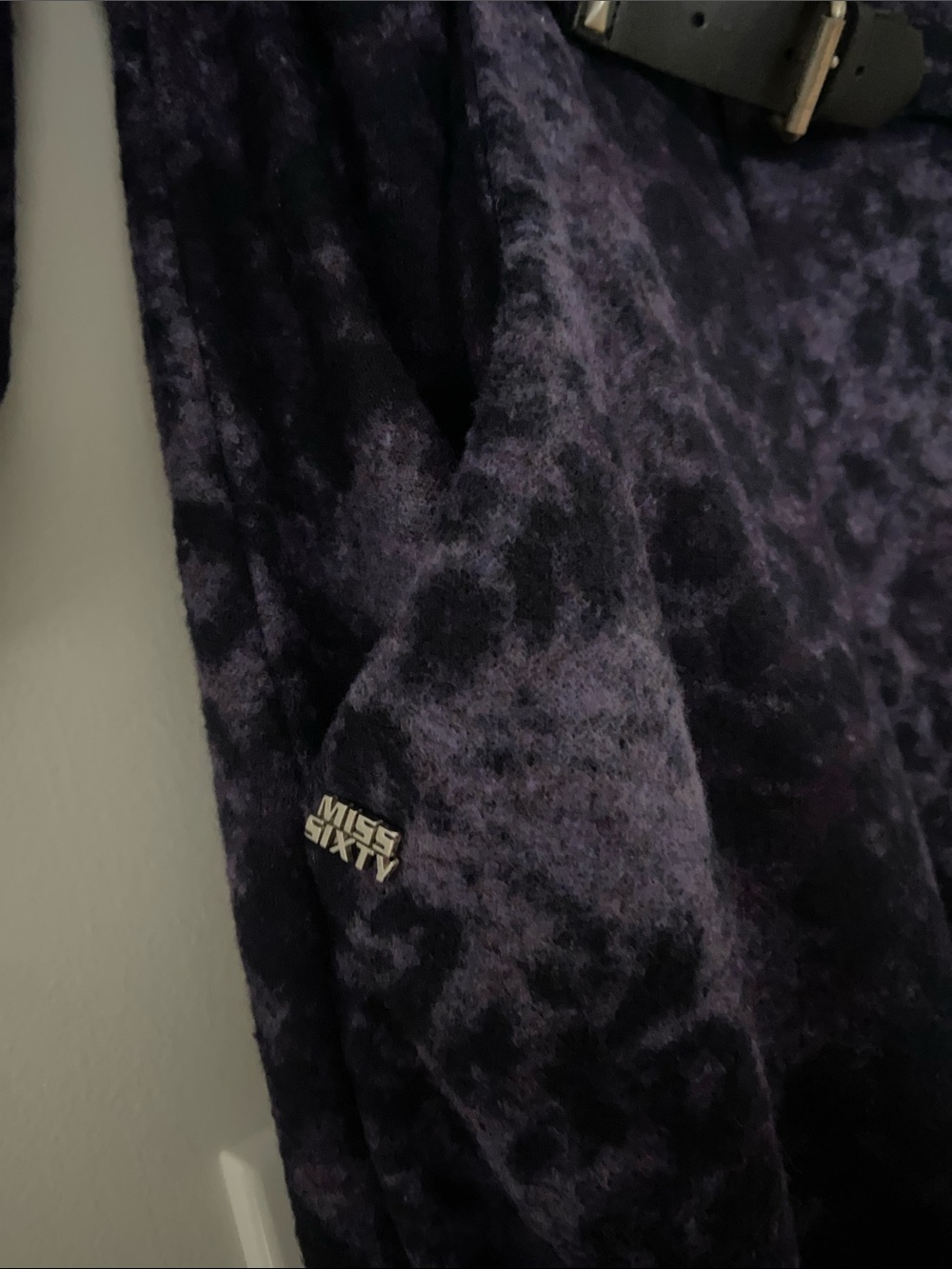 Miss Sixty vintage leopard print purple midi dress - Picture 5 of 7